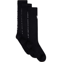 11 바이 보리스 비잔 사베리 11 by 보리스 비잔 사베리 Boris Bidjan Saberi Three-Pack Black Logo Socks 241610M220007