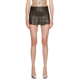 16Arlington Brown Nimue Leather Miniskirt 232427F090001