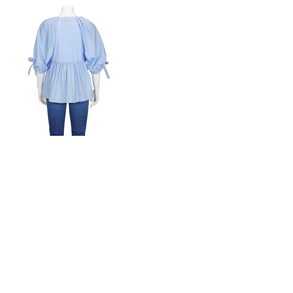  3.1 필립림 3.1 Phillip Lim Ladies Blue V Neck Cotton Poplin Top F181-2648COT OX450