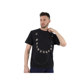 Mens Star Print T-Shirt in Black 424C-PSS20-0020-BLK
