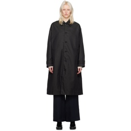 6397 Black Button Trench Coat 241446F059000
