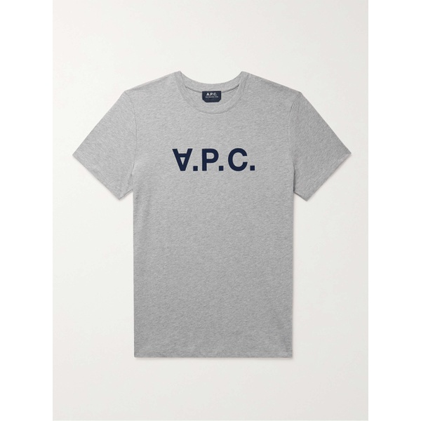  아페쎄 A.P.C. Logo-Flocked Cotton-Jersey T-Shirt 6630340699192386