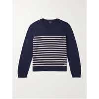 아페쎄 A.P.C. Matthew Striped Logo-Embroidered Cashmere and Cotton-Blend Sweater 1647597323956073