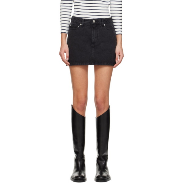  아페쎄 A.P.C. Black Faded Denim Miniskirt 241252F090003
