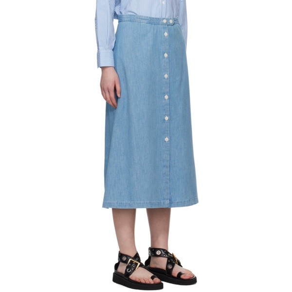 아페쎄 A.P.C. Blue Deauville Denim Midi Skirt 241252F092001