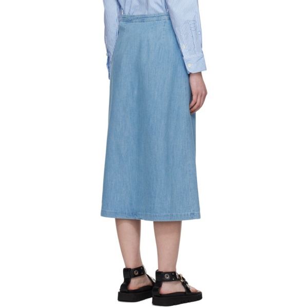  아페쎄 A.P.C. Blue Deauville Denim Midi Skirt 241252F092001