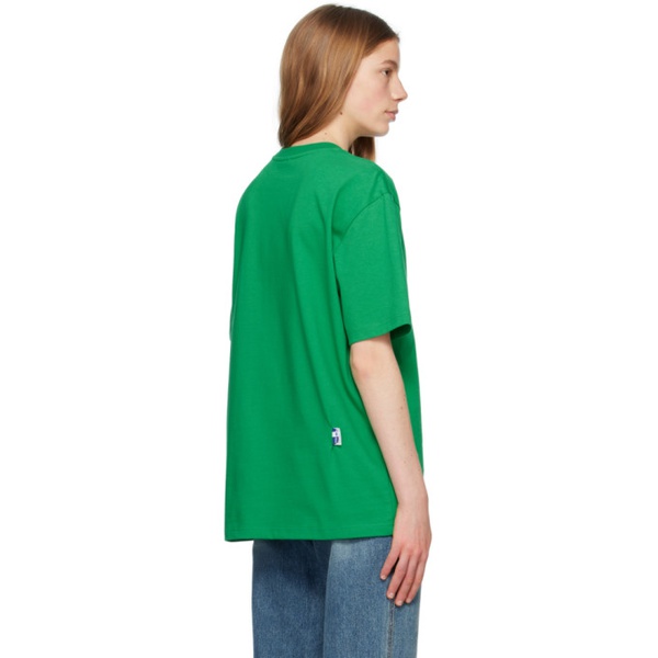  아더에러 ADER error Green Flocked T-Shirt 231039F110025