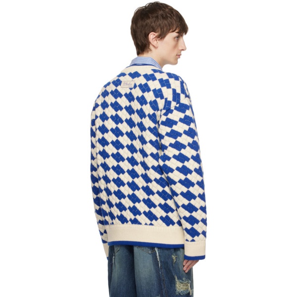  아더에러 ADER error White & Blue Tenit Sweater 232039M201006