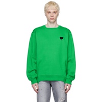 아더에러 ADER error Green Flocked Sweatshirt 231039M204014