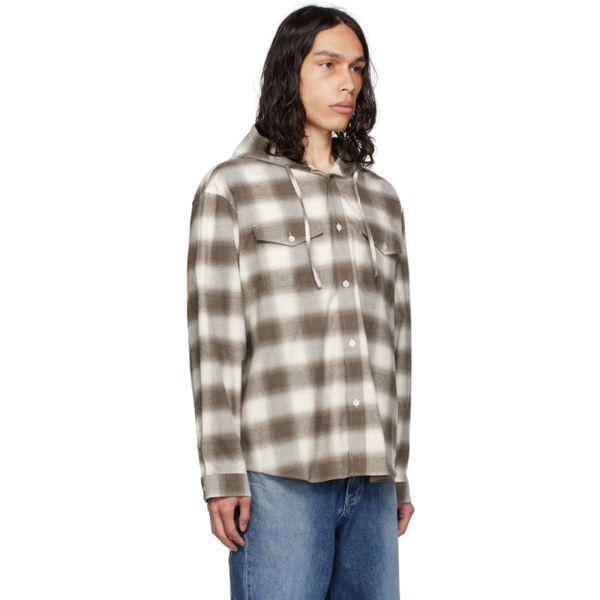  AFTER PRAY Brown Hooded Shirt 232138M201010
