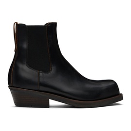 AFTER PRAY Black Leather Chelsea Boots 241138M223001
