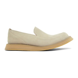 AFTER PRAY Beige Vision Round Toe Suede Loafers 241138M231003