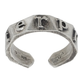 AFTER PRAY Silver Signature Logo Carving Ring 241138M147000