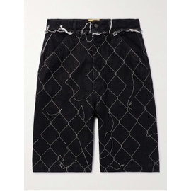 AIREI Straight-Leg Embroidered Organic Denim Shorts 1647597315536292