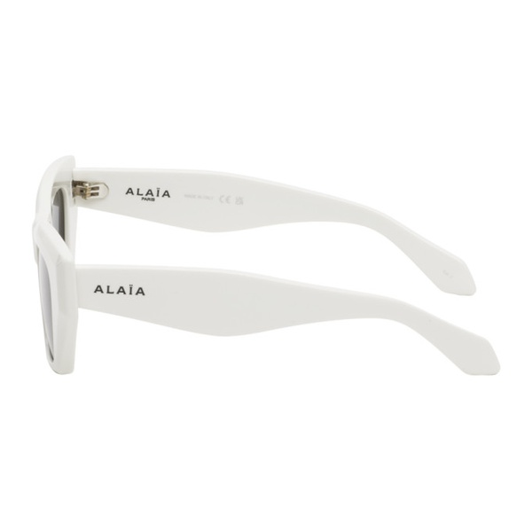  알라이아 ALAIA White Rectangular Sunglasses 241483F005000
