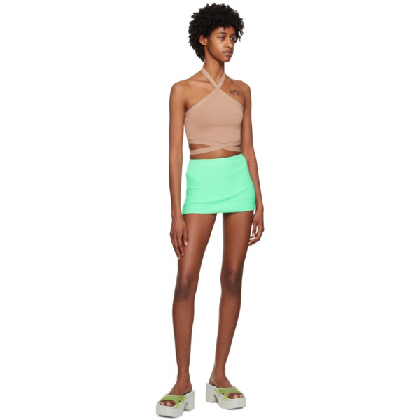  알렉산더왕.T Alexanderwang.t Green Textured Jacquard Miniskirt 231214F090009