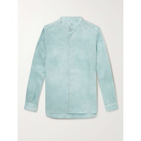 ALTEA Grandad-Collar Garment-Dyed Linen Shirt 43769801094431427