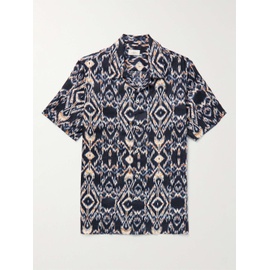 ALTEA Camp-Collar Printed Linen Shirt 1647597306880389