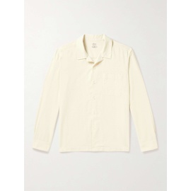 ALTEA Luke Camp-Collar Garment-Dyed Cotton-Flannel Shirt 1647597323369483