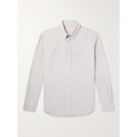 ALTEA Ivy Button-Down Collar Houndstooth Cotton-Flannel Shirt 1647597323369473