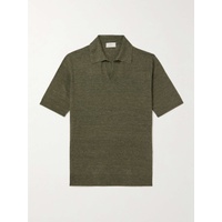 ALTEA Chevron Linen, Lyocell and Cashmere-Blend Polo Shirt 1647597323370728