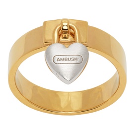 앰부쉬 AMBUSH Gold Heart Padlock Ring 241820F024003