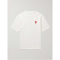 AMI PARIS Logo-Embroidered Cotton-Jersey T-Shirt 1647597295122880