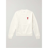 AMI PARIS Logo-Embroidered Stretch-Cotton Jersey Sweatshirt 1647597295121565