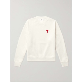 AMI PARIS Logo-Embroidered Stretch-Cotton Jersey Sweatshirt 1647597295121565