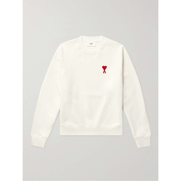 AMI PARIS Logo-Embroidered Stretch-Cotton Jersey Sweatshirt 1647597295121565