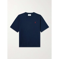 AMI PARIS Logo-Embroidered Cotton-Jersey T-Shirt 1647597318210145