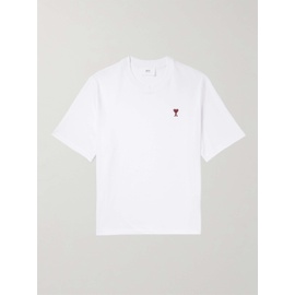 AMI PARIS Logo-Embroidered Organic Cotton-Jersey T-Shirt 1647597318210024