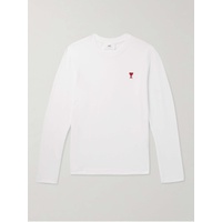 AMI PARIS Logo-Embroidered Organic Cotton-Jersey T-Shirt 1647597318210180