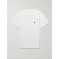AMI PARIS Logo-Embroidered Cotton-Jersey T-Shirt 1647597295095857