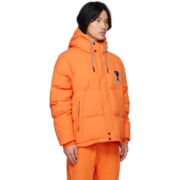  AMI Paris Orange Puma 에디트 Edition Puffer Jacket 222482M178000