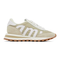 Ami Paris Khaki & White Ami Rush Sneakers 232482F128003