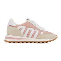 Ami Paris Pink & White Ami Rush Sneakers 232482F128004