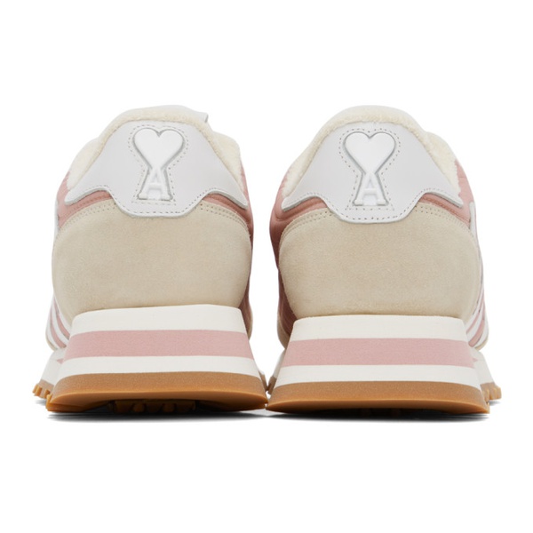  Ami Paris Pink & White Ami Rush Sneakers 232482F128004