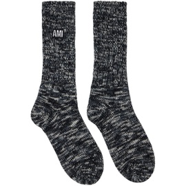 AMI Paris Black Marled Socks 232482M220015