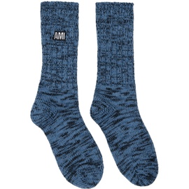 AMI Paris Blue Marled Socks 232482M220019