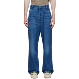 AMI Paris Blue Baggy Fit Jeans 232482M186000