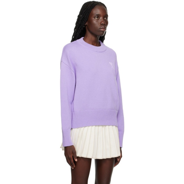  Ami Paris SSENSE Exclusive Purple Ami de Coeur Sweater 231482F096015