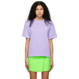 Ami Paris SSENSE Exclusive Purple Ami de Coeur T-Shirt 231482F110034