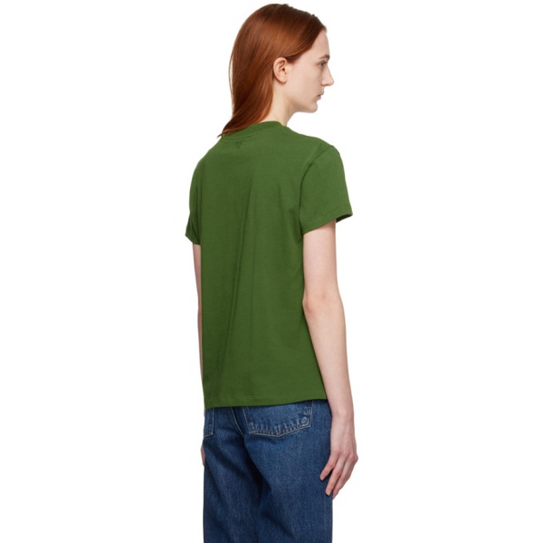  Ami Paris Green Tonal Ami de Coeur T-Shirt 231482F110005