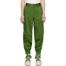 AMI Paris Green Elasticized Cuffs Cargo Pants 231482M188004