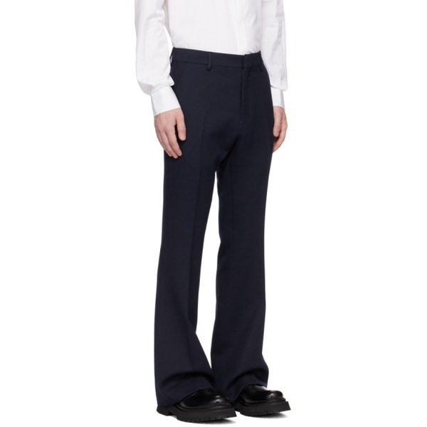  AMI Paris Navy Flared Trousers 231482M191001