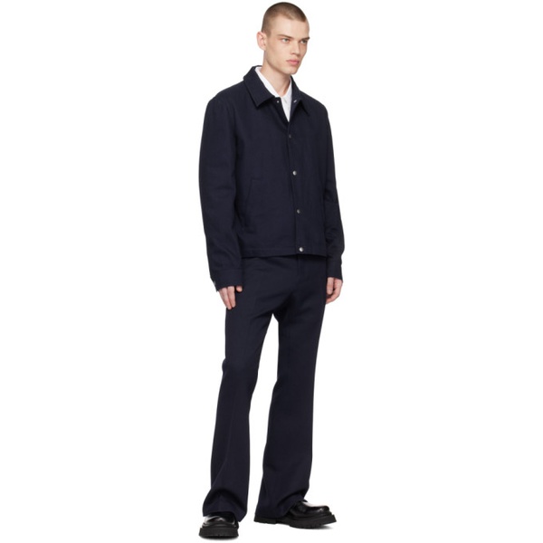  AMI Paris Navy Flared Trousers 231482M191001