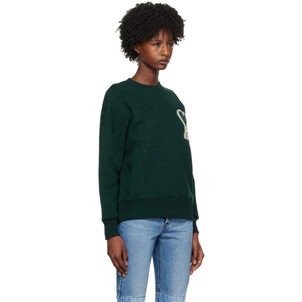  Ami Paris SSENSE Exclusive Green Ami de Coeur Sweatshirt 231482F098029