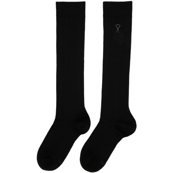  AMI Paris Black Silk Socks 231482F076011
