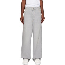 AMI Paris Gray Baggy Fit Jeans 232482M186005